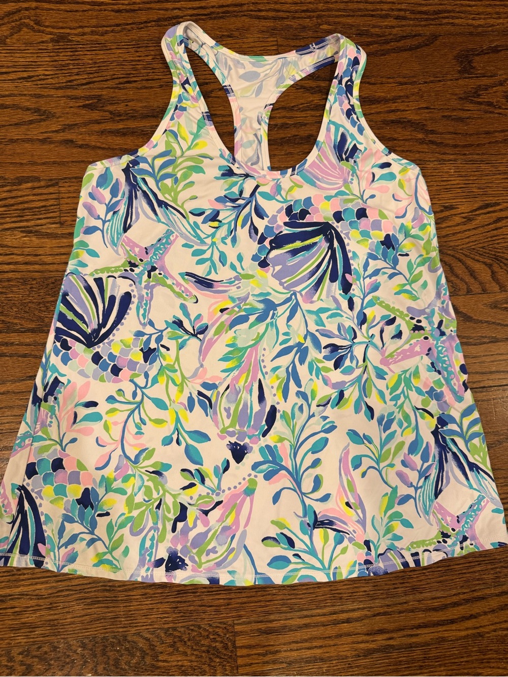 Lilly Pulitzer Mermaid-Print Racerback luxlethic Tank Top Size M
